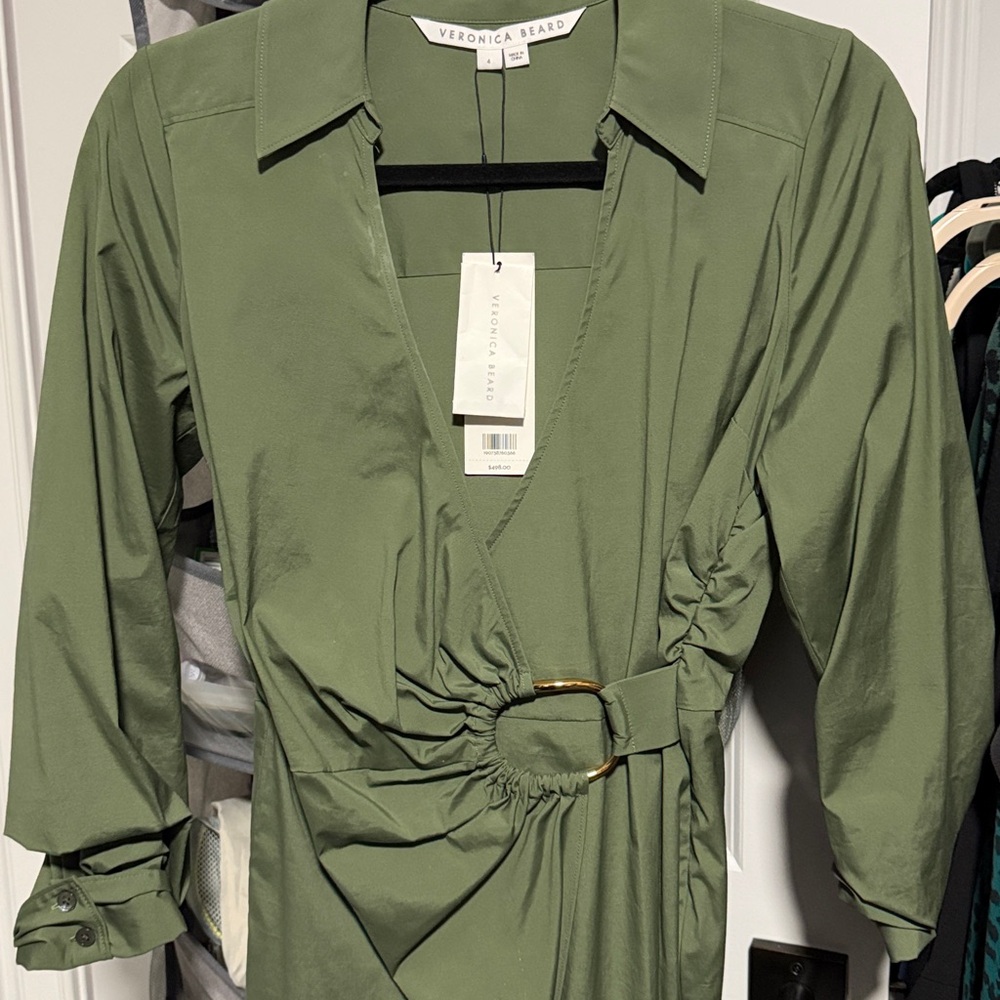 Veronica Beard Olive Belted Dress